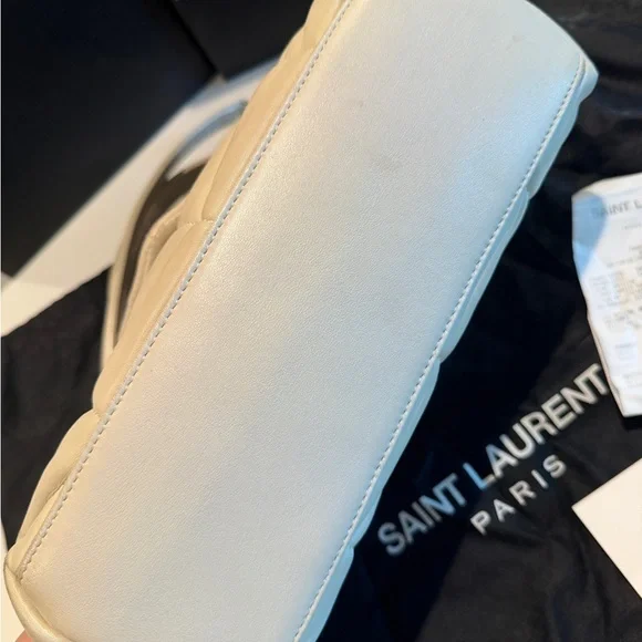 RELISTING FOR ORIGINAL BUYER. Preloved YSL Cream Leather Shoulder Bag FULL SET - Picture 16 of 16
